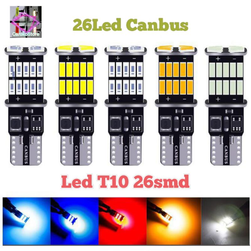 Lampu Led T10 canbus 26smd free error sein senja mobil