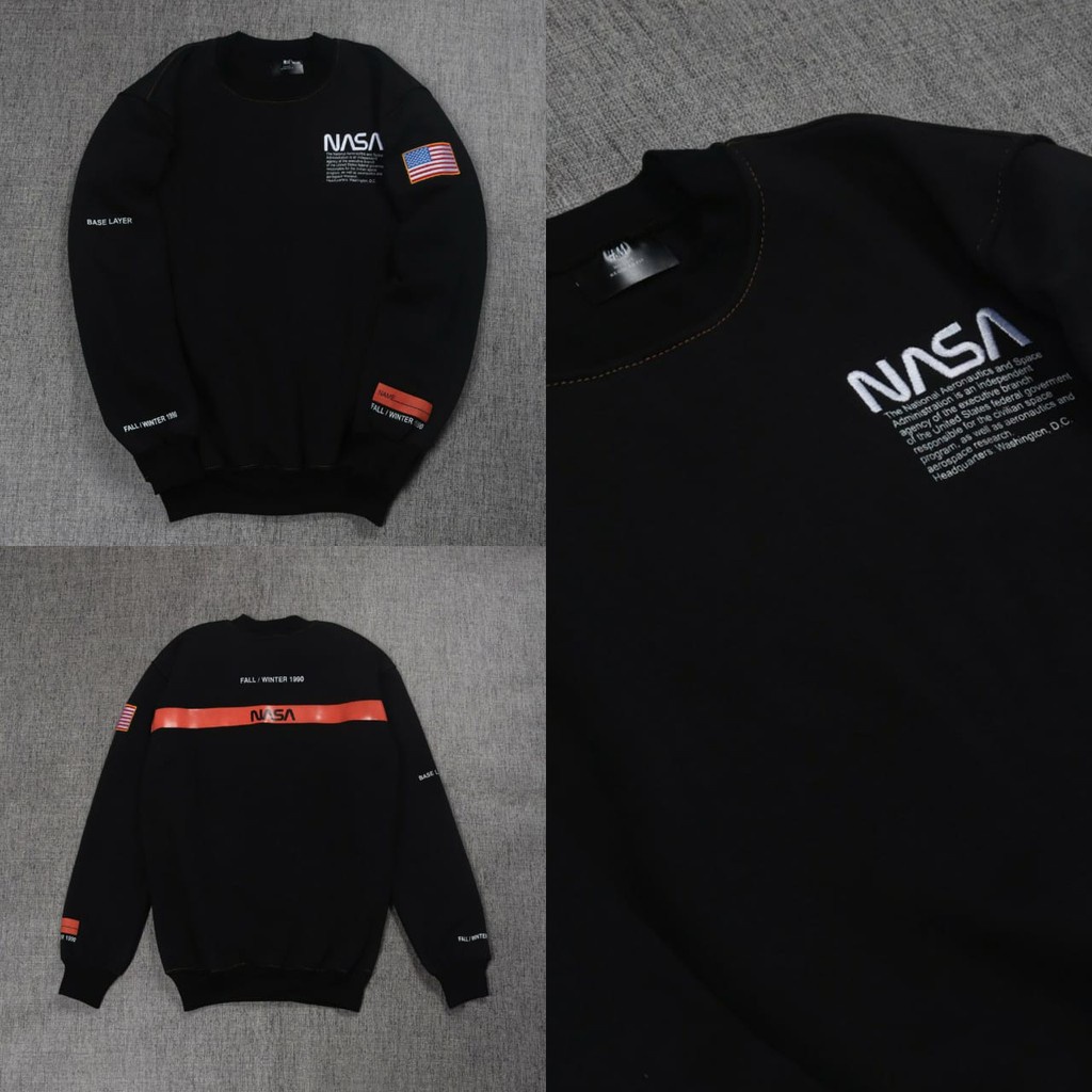 Crewneck Pria Sweetshirt motif full bordir size M.L.XL.XXL - Crewneck premium pria