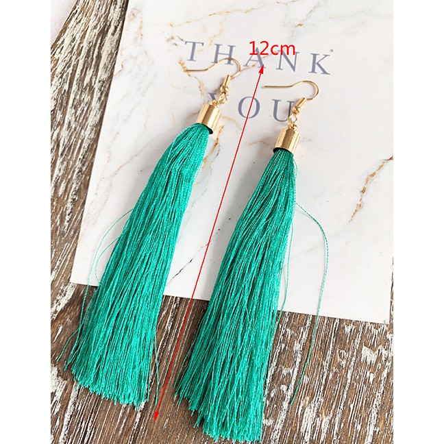 LRC Anting Gantung Fashion Leathe Alloy Tassel Earrings F6753X
