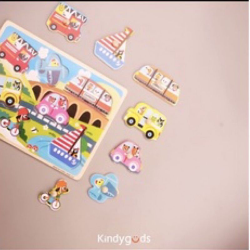 Mainan Edukasi Puzzle Knob Kayu Kindy Goods