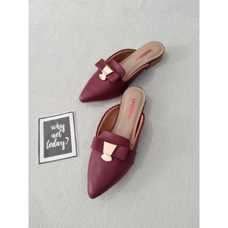 SALE... SALE... SALE... LOUISDEAR sendal flat heel 2 cm bahan dove B64