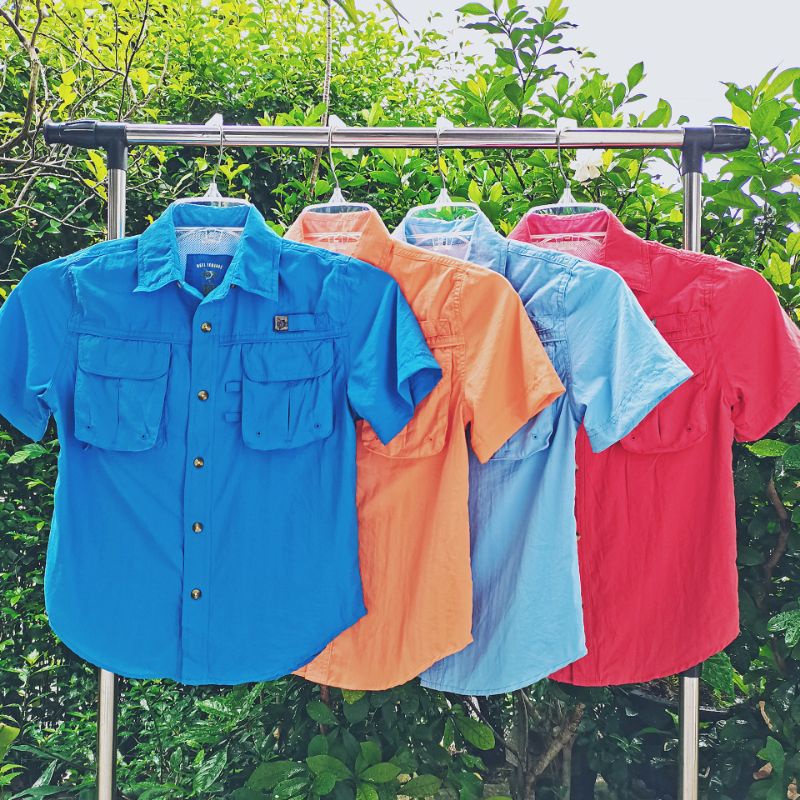 Reel Legends Kids Boys Fishing Shirt button down outdoors short sleeve.