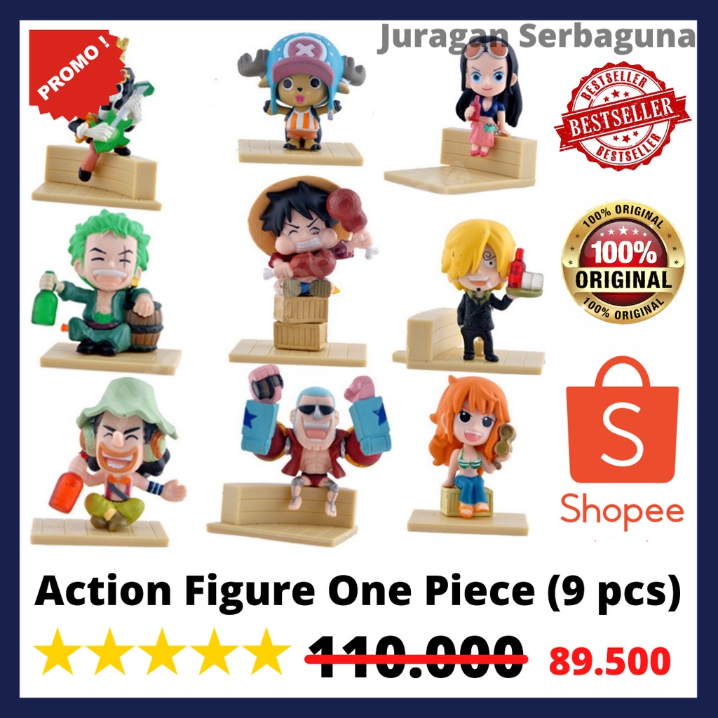 Action Figure One Piece 9 PCS - Model 1 2 3 4 Full Set Pajangan Original