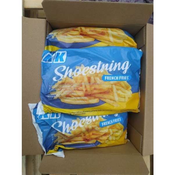 kentang goreng shoestring KK 1 kg/kentang goreng/french fries/kentang goreng beku/shoestring/KK shoe