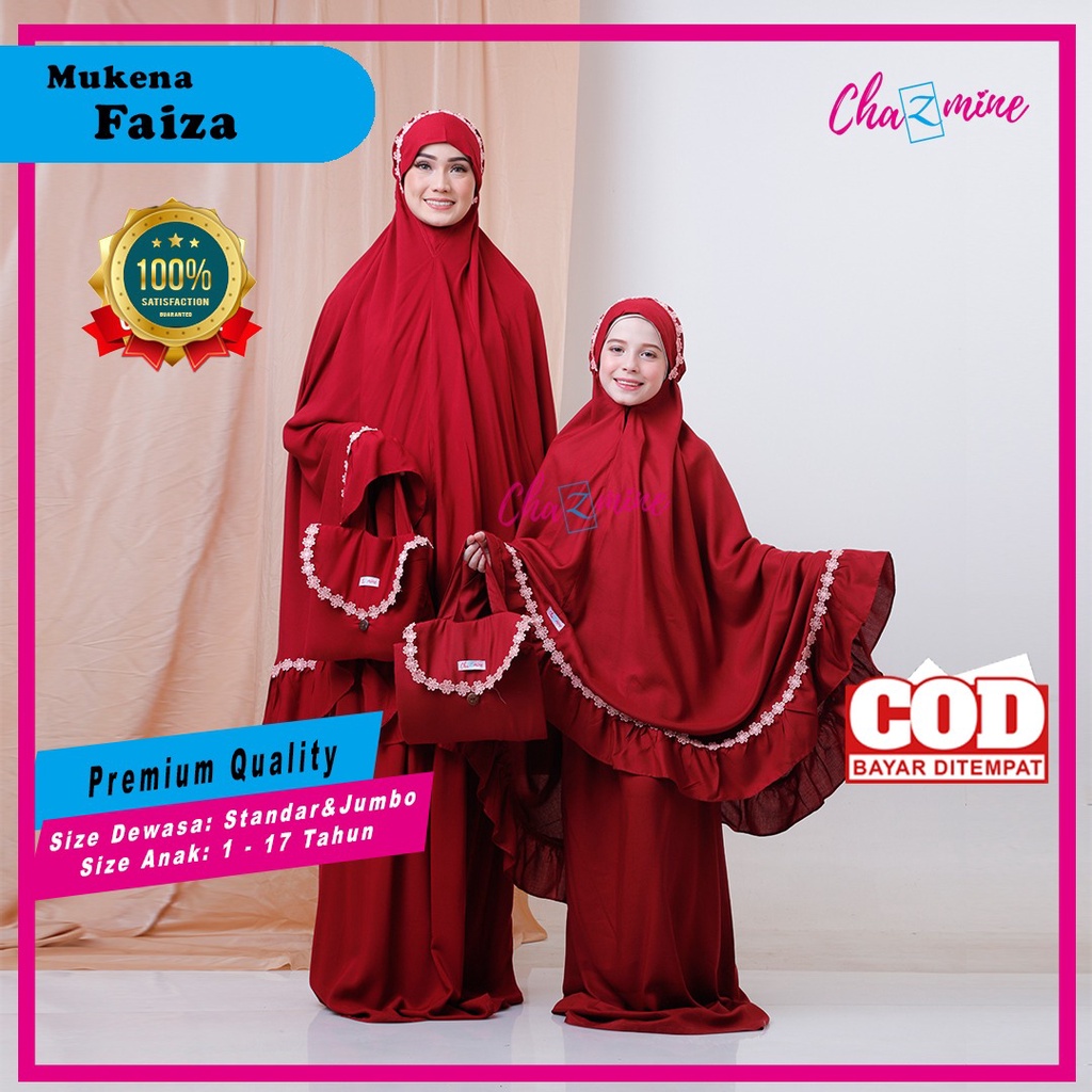 Mukena Couple Ibu dan Anak Faiza Rayon Premium By Chazmine Mukena Telekung Mukena Bandung