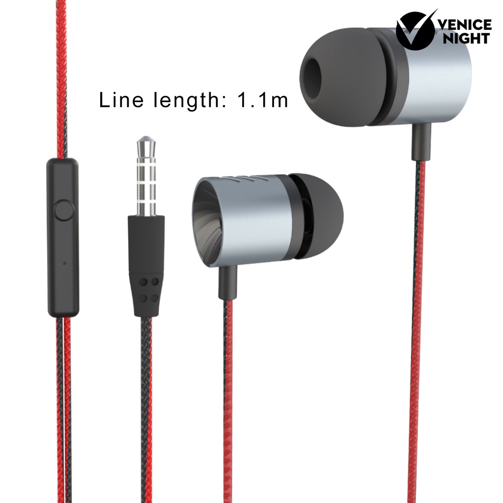 (VNEP) (Berkabel) Headset Earphone Earbuds Sport In-ear Bass Kuat Noise Canceling Ergonomis Jack 3.5mm Untuk Gaming / Lari