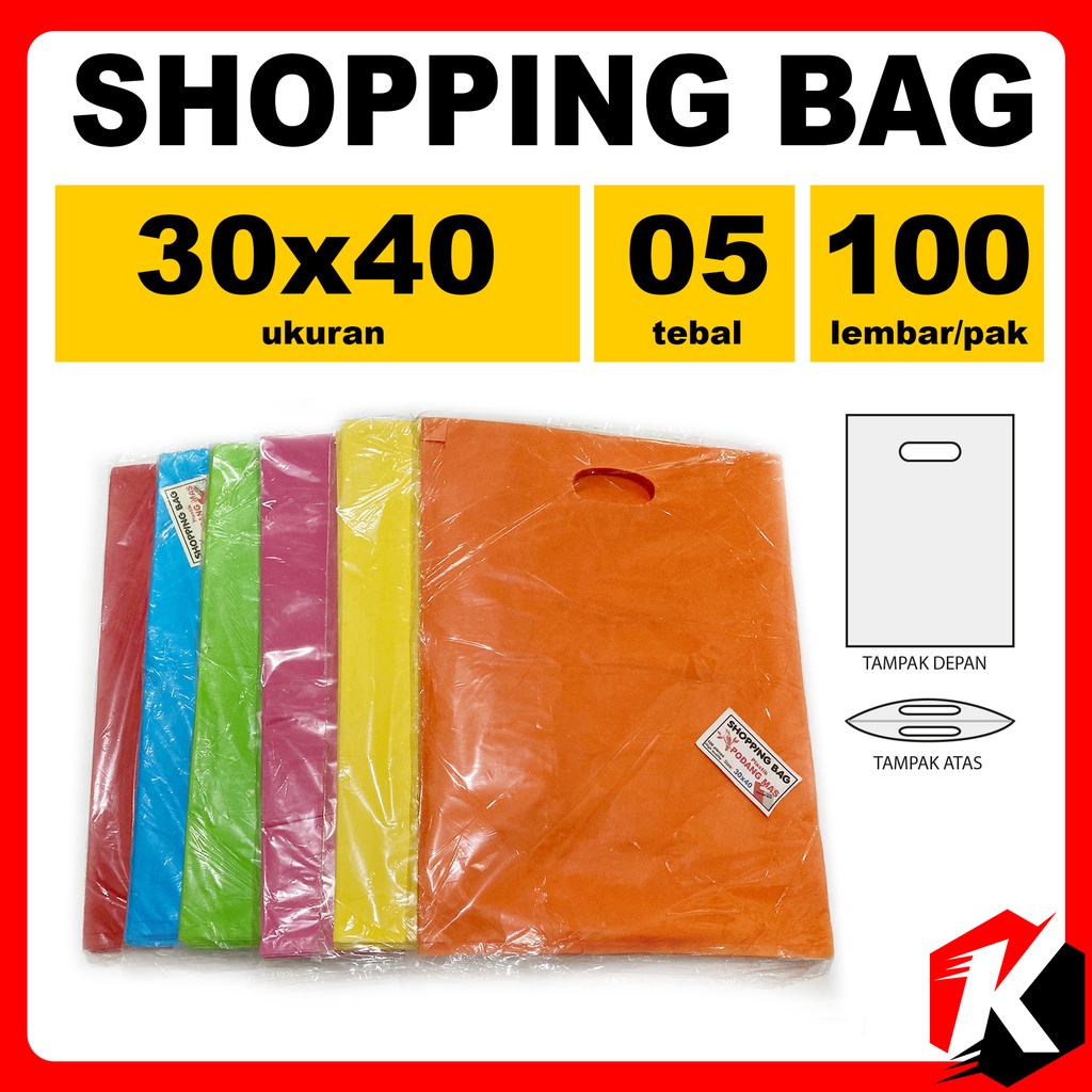 

Kantong belanja shopping bag 30 x 40 isi 100 lembar