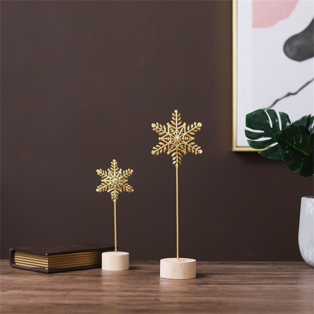 Suyo Ornamen Meja Bentuk Snowflake Warna Emas