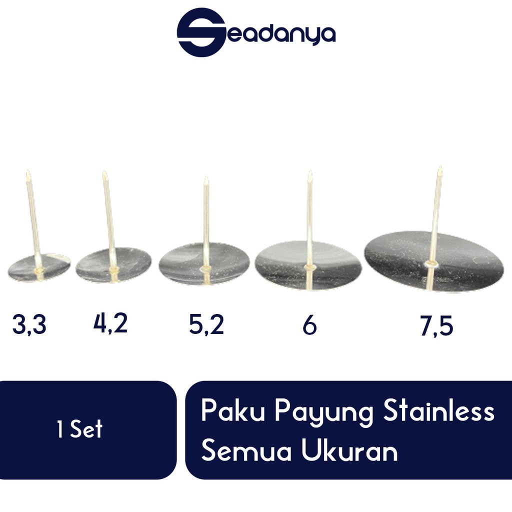 

Paku Mawar Payung Stainless Semua Ukuran 1 Set Isi 5pcs-Dekorasi Kue Tart/Kuetar/Cake/Kuetart
