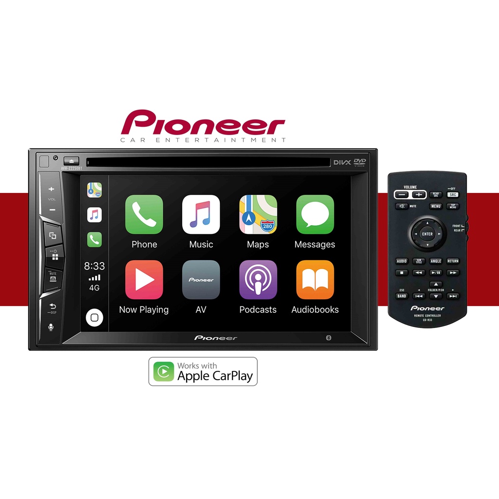 Pioneer AVH Z2250BT Double Din DVD Apple Carplay Weblink HD 1080p MKV MP4 BT