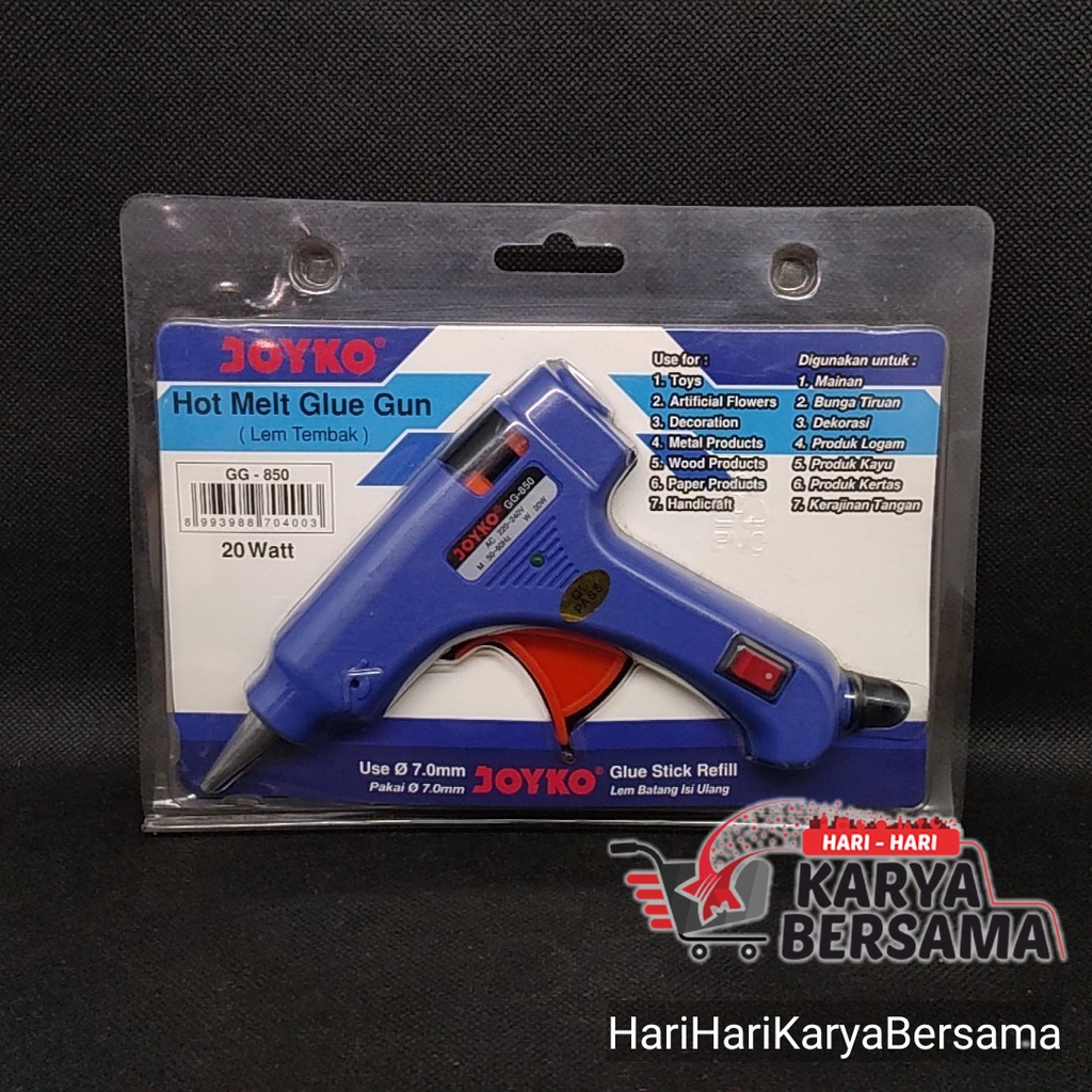 

JOYKO HOT MELT GLUE GUN LEM TEMBAK 20 WATT GG-850