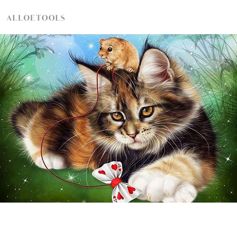 Lukisan Diamond Gambar Kucing Untuk Dekorasi Rumah Shopee Indonesia