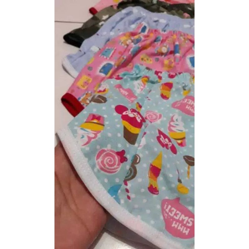 Baju Setelan Celana Kutung Anak Bahan Baby Doll Adem Lembut