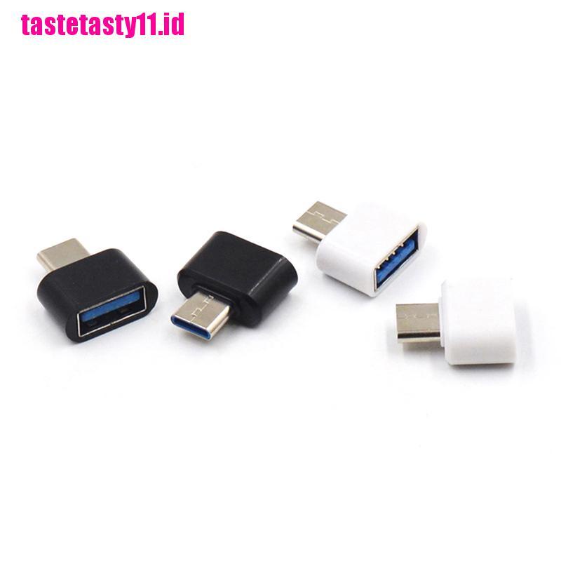 2 Pcs Adaptor Konverter Data USB Tipe C Male Ke USB 2.0 Female OTG