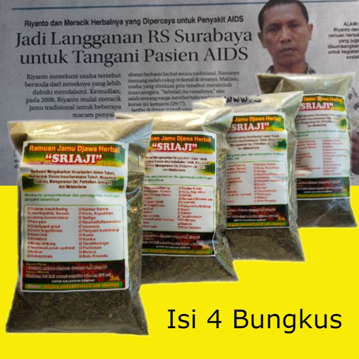 Ramuan Jamu Herbal Sriaji Isi 4 Bungkus
