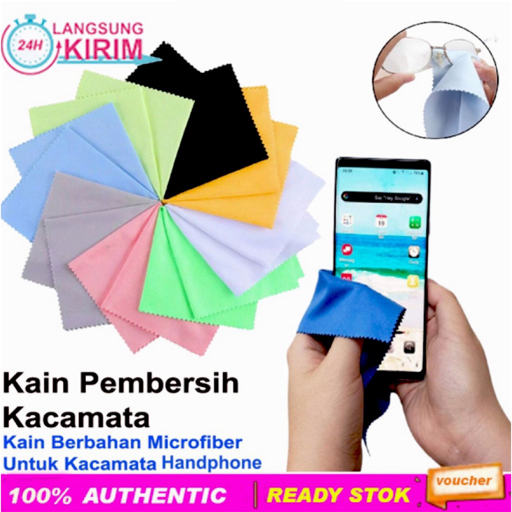 Kain Lap Pembersih Layar Smartphone Hp Komputer Kamera Bahan Microfiber Lembut Tidak Menggores