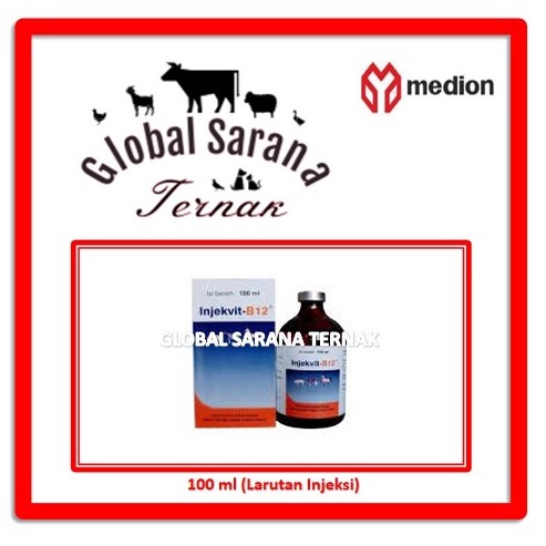 Vitamin Injekvit B12 Medion 100 ml  (Vitamin Pertumbuhan Ternak)