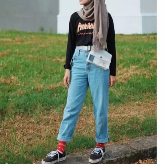 HOT SALE Celana  jeans  wanita  plain  boyfriend  86 Shopee 