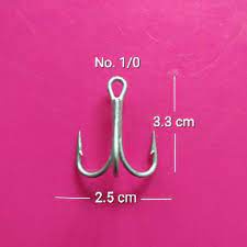 TREBLE HOOK MUSTAD &quot;9430-DS&quot; #1/0 (5X STRONG) (Color SILVER)