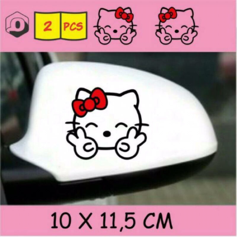 stiker mobil sticker spion mobil lucu hello kitty termurah