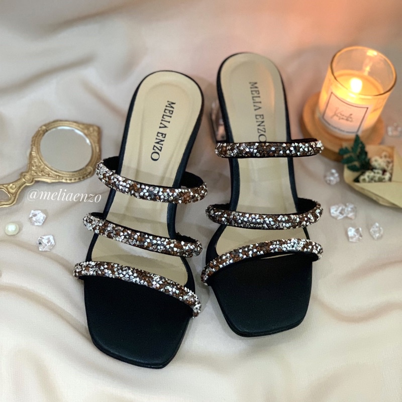 Meliaenzo - Sendal Hak Kaca | Sendal Hak Tali | Sendal Wedding | Heels