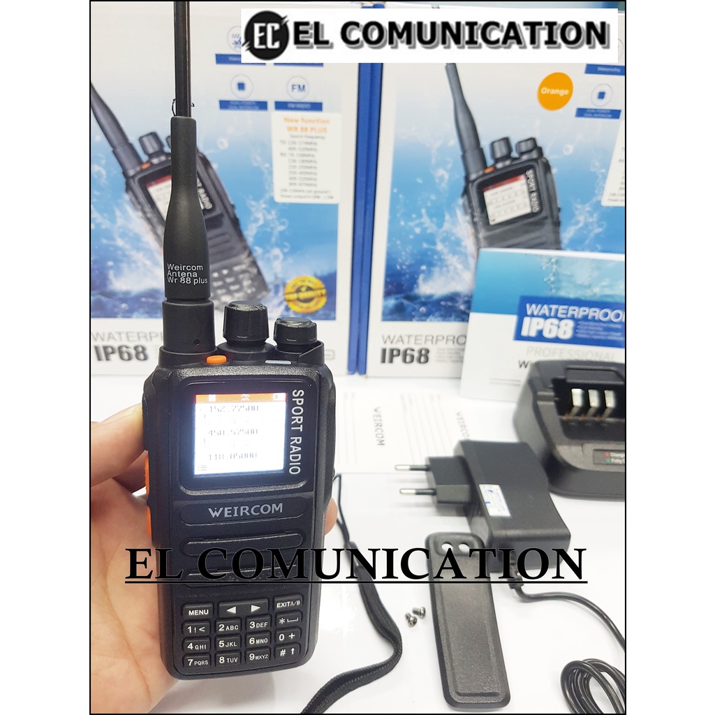 HT WEIRCOM WR88 PLUS 6BAND WEIRCOM SPORT 6 BAND 10 WATT WR 88 PLUS ORI - HITAM