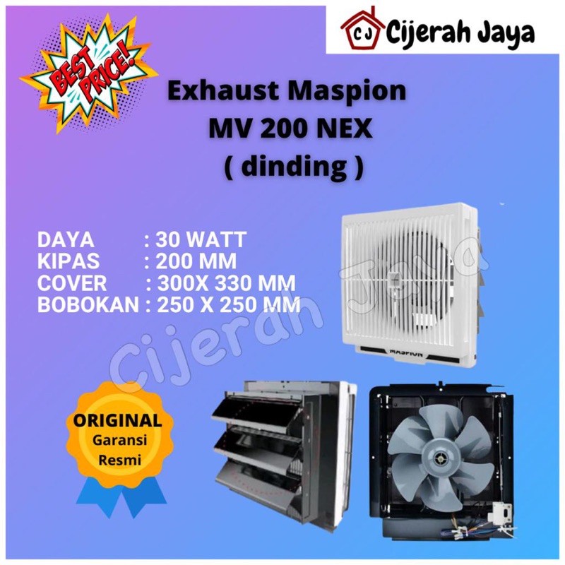 EXHAUST Maspion MV 200 NEX Exhaust Fan Dinding 8 inch MV-200NEX / MV200NEX