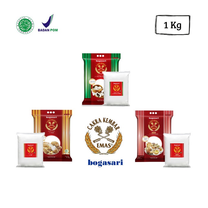 

TERBARU Tepung Cakra Kembar Emas [Repack 1 Kg] Roti/Oriental/Pao - Roti