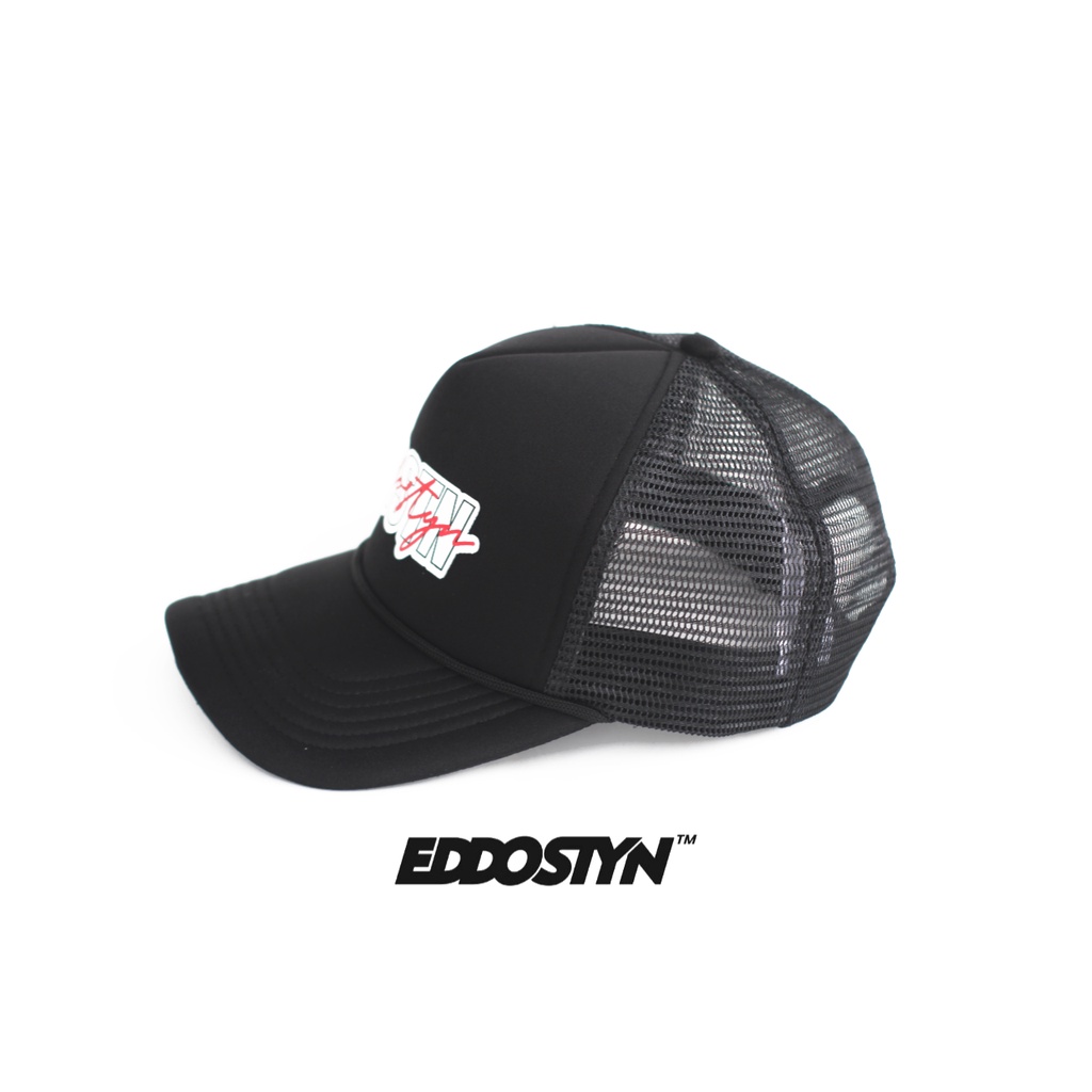 Eddostyn Topi Trucker Jaring Original Distro Pria Dewasa Full Black