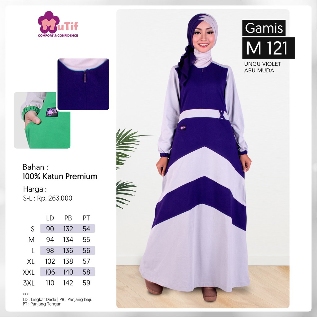 GAMIS MUTIF 121 UNGU VIOLET