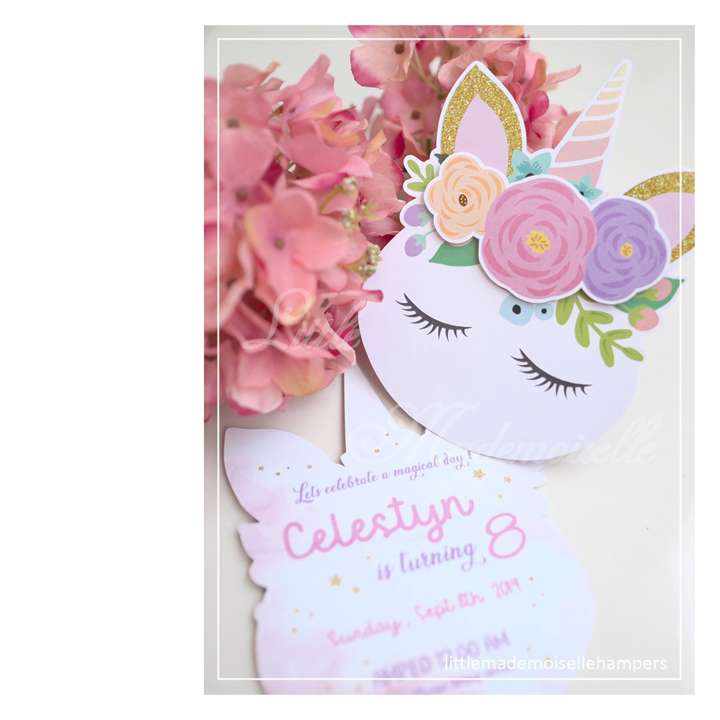 

Invitation / Undangan ulang tahun Unicorn