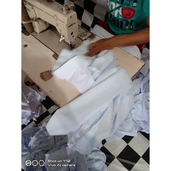 Rok Sekolah SMP SMA Rampel banyak Biru Putih Hitam Coklat Abu  S M L XL XXL Panjang Murah bahan Licin-6