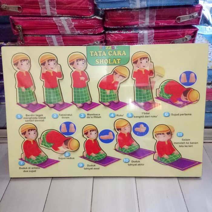 Puzzle / Puzle / Pazel kayu MDF Tata Cara Sholat, Shalat