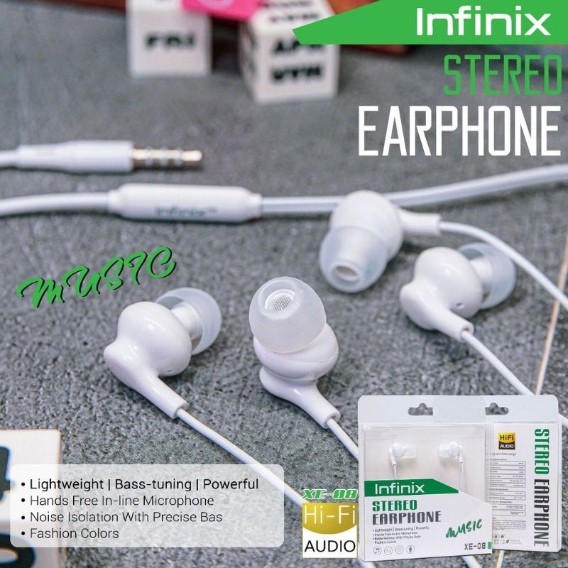 Hf Headset INFINIX XE-08 Original Suara Bagus