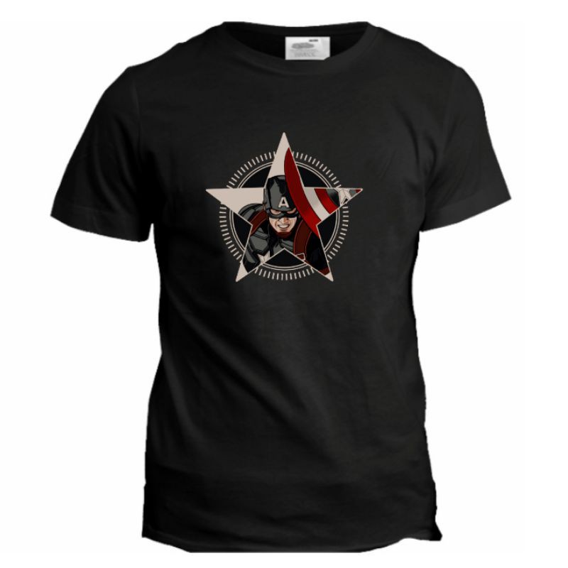 Kaos captain America Superhero Combad pria dewasa - Black Series