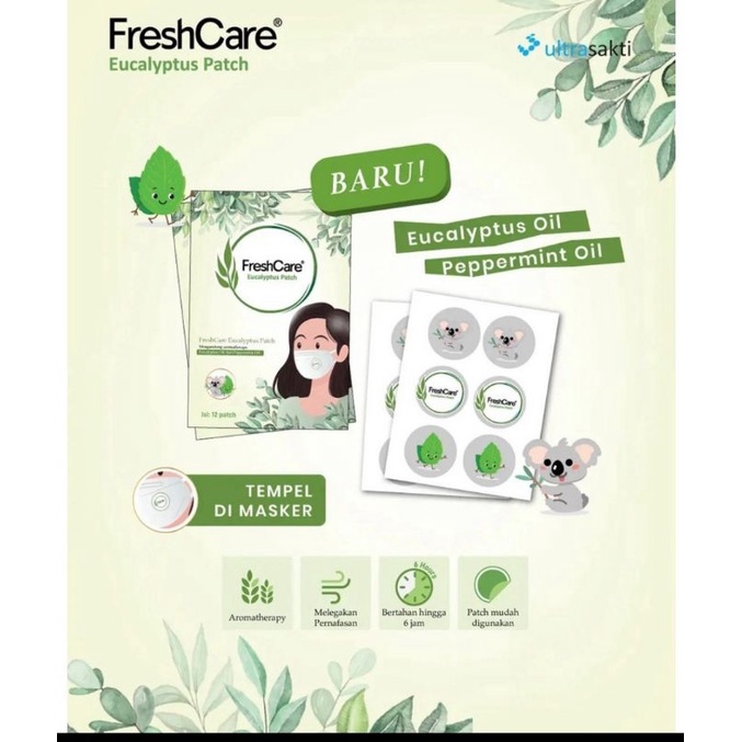 Fresh are Eucalyptus Patch isi 12 / Stiker Masker Aromaterapi Gietin  -   Pewangi Masker Isi 12 - 36
