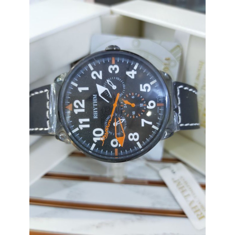 ( ORIGINAL ) Rhythm FE1614L Jam Tangan Kulit / FE 1614 L