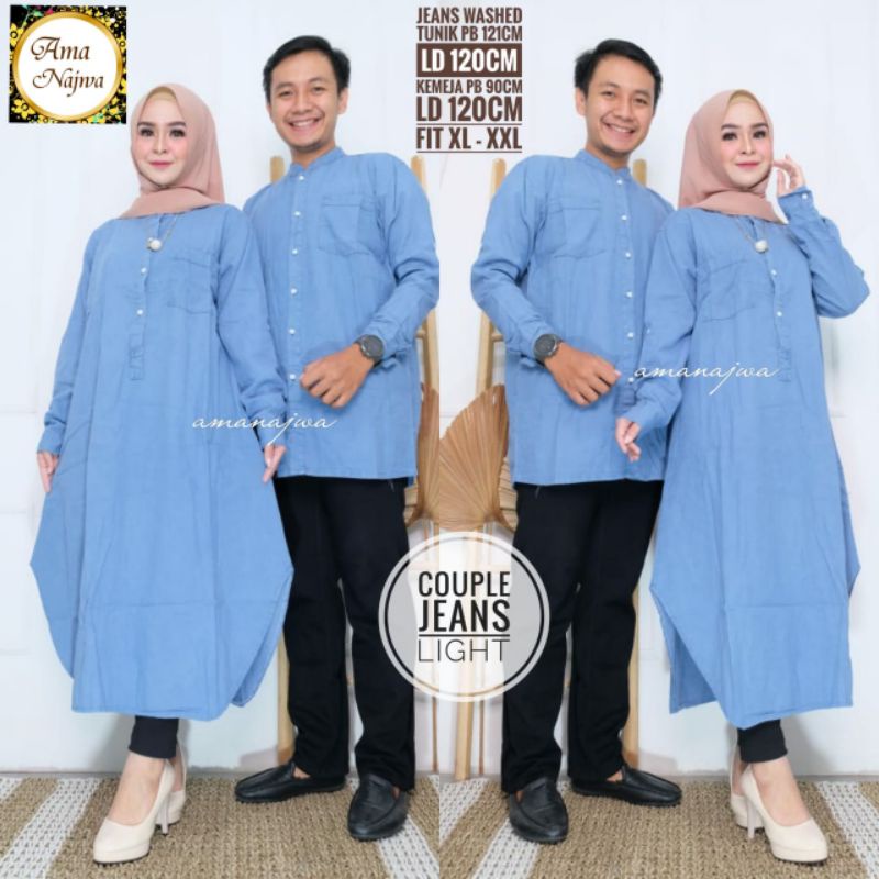 Couple Jeans By AMA NAJWA • Couple Jeans Muslim • Couple Pria Wanita Muslim Kekinian