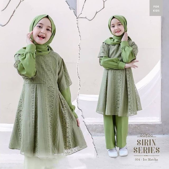 Baju Anak Perempuan RHM - Setelan Perempuan Shirin Kids 2IN1 Atasan Dan Celana Bahan Brukat Malika M