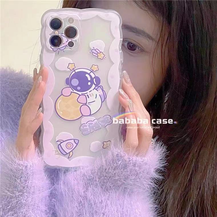 Soft Case Silikon TPU Motif Astronot Untuk Iphone 12 13 SE 6 6S 7 8 Plus X XS XR 11 Pro Max