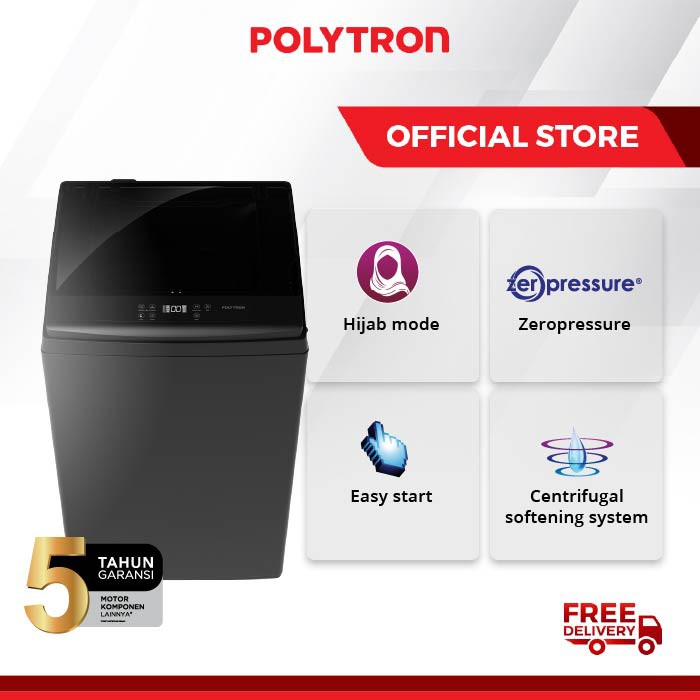 POLYTRON Mesin Cuci 1 Tabung Zeromatic series Hijab 8 KG - PAW 80518B