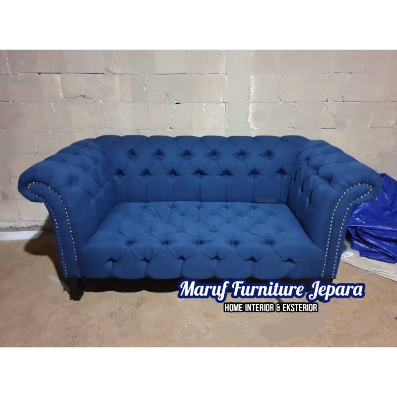 Kursi Sofa Minimalis Cesterfiel 2 Seater