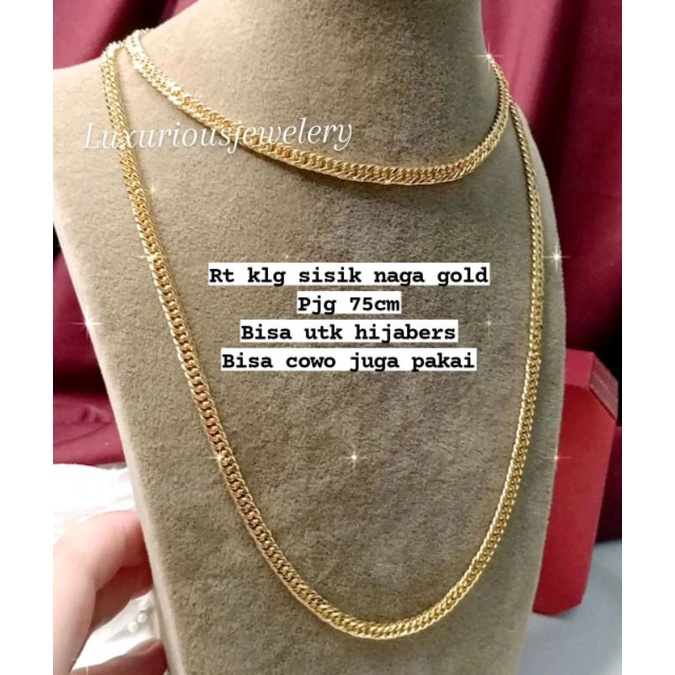 Luxuriousjewelery- Kalung sisik naga gold,Kalung Hijab