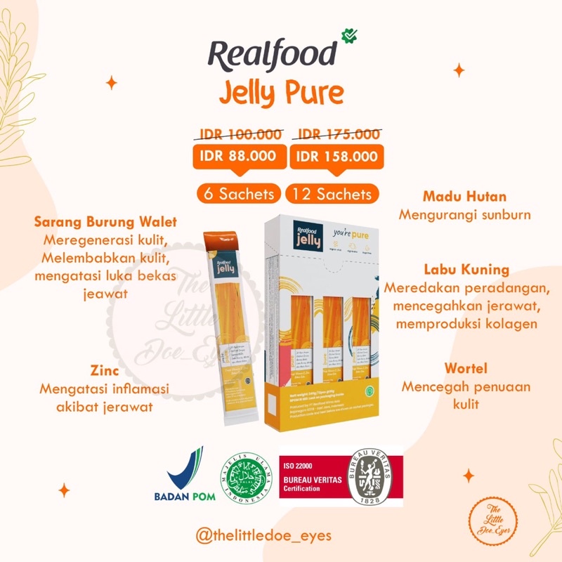 Realfood Cleanse Jelly Flawless / Pure / Lychee Glutation / Appletox / Passion Powder