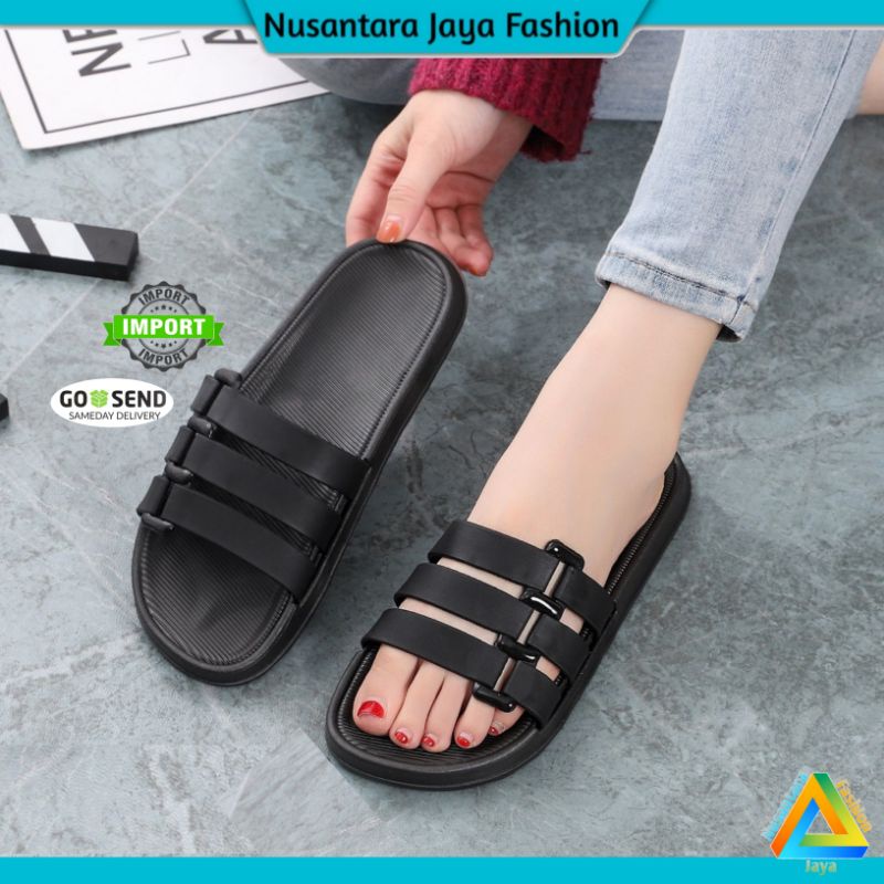 Sandal Wanita Strap 3 Jelly Import Terbaru Balance V202 S8D