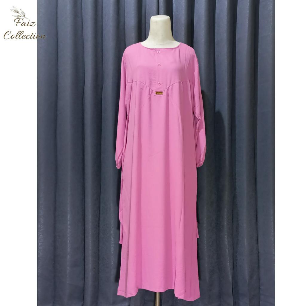 Dress Jumbo Big Size Gamis Polos Berbahan Crinkle