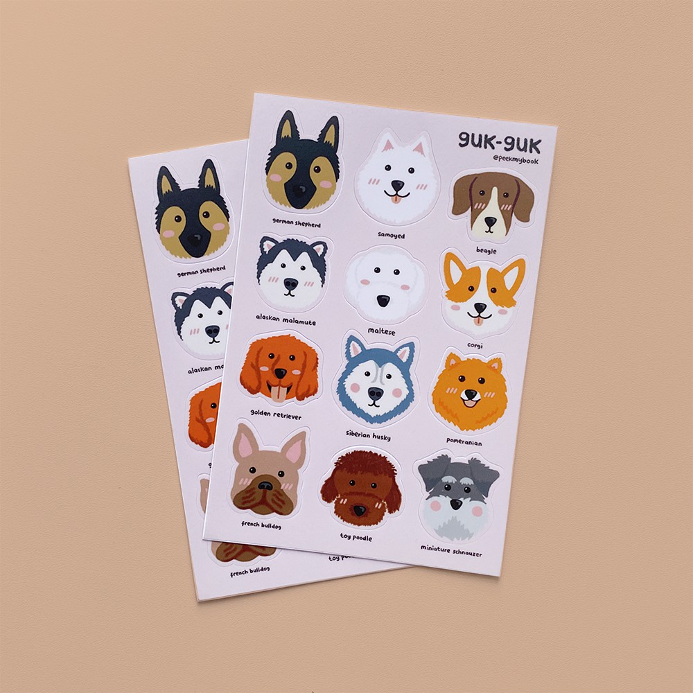 

Stiker Peekmybook Guk / Stiker Anjing Lucu / Dog Stickers / Stiker Guguk / Stiker Doggy / Animal Stickers / Stiker Binatang