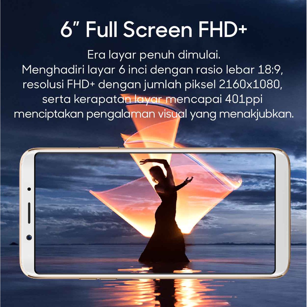 OPPO F5 Smartphone 20MP AI Beauty 4GB/32GB Black \u2013 (Cicil TANPA Kartu Kredit, Garansi Resmi OPPO)