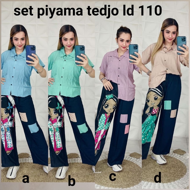 Set Tedjo Jumbo Oneset Piyama Pajamas Bu Tejo Viral