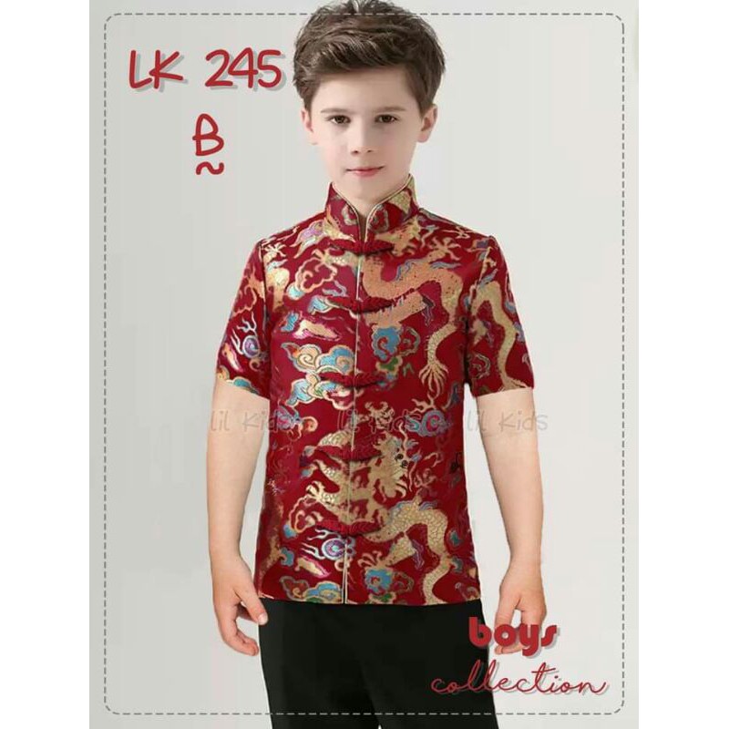 LK245 BAJU IMLEK COWOK  (KEMEJA PRINT  + CELANA KATUN)